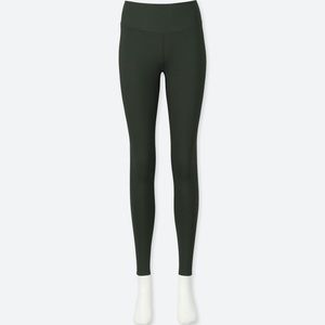 uniqlo dark green high waisted airism leggings